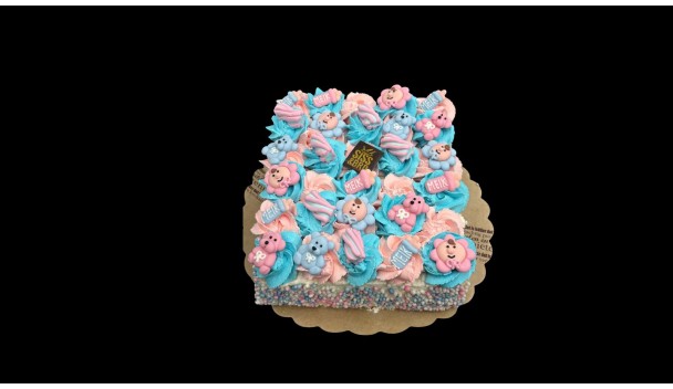 Gender reveal slagroomtaart afbeelding